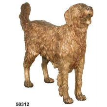estatua de perro de bronce